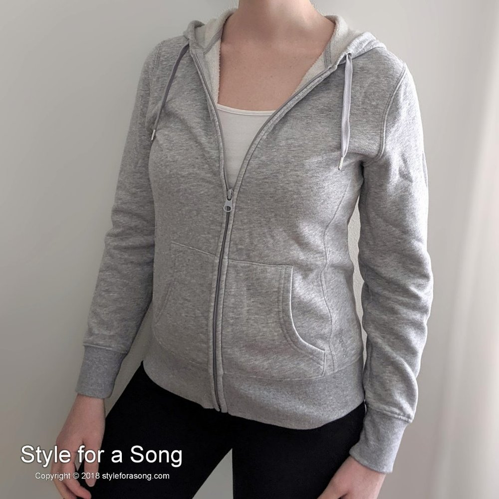 Reebok Heather Gray Fleece Full Zip Hoodie Small